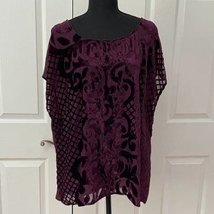Lane Bryant Burgundy short sleeve top - size 18/20